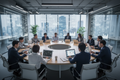 Technology experts and business professionals collaborating on digital innovation roadmaps